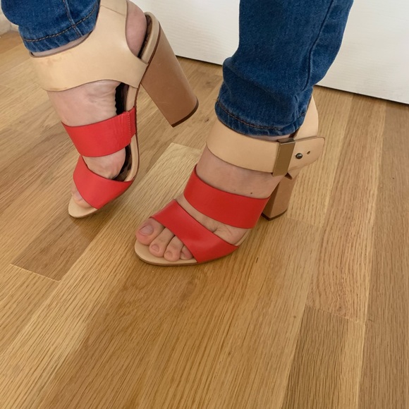 Sam Edelman red sandal heels size 7 - Picture 4 of 8